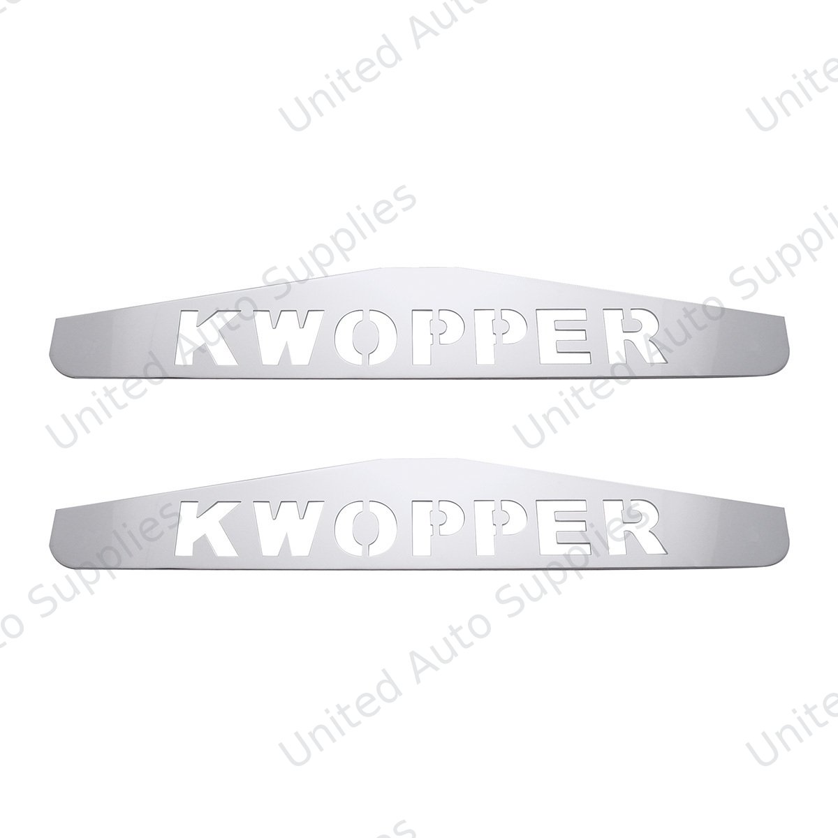 4" X 24" Chrome Kwopper Bottom Mud Flap Plate - Welded Stud (Card of 2)