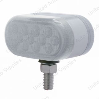 26 LED Dual Function Reflector Double Face Oval Light - Amber & Red LED/Clear Lens