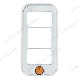 Rocker Switch Cover With 3 Openings & Copper Crystal For Freightliner (3-Pack)