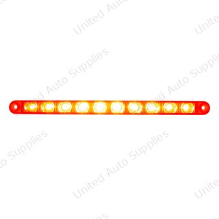 10 LED 9" Split Turn Function Light Bar - Red LED/Red Lens (Bulk)