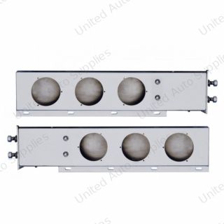 2.5" Bolt Pattern 430 SS Spring Loaded Light Bar With Three 4" Light Cutouts (Pair)