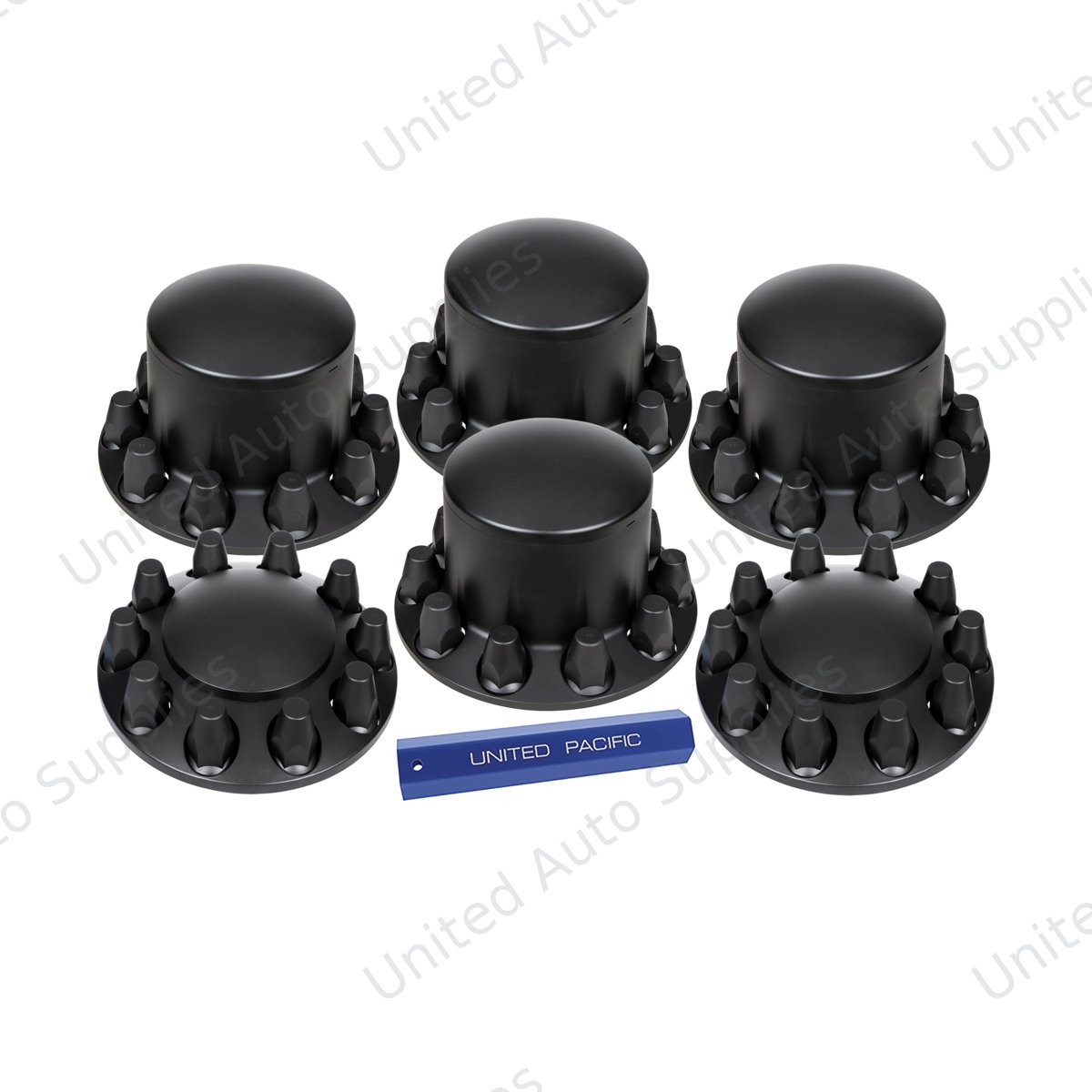 Dome Axle Cover Combo Kit With 33mm Standard Thread-On Nut Covers & Nut Cover Tool - Matte Black