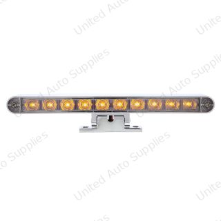 Chrome 10 LED Light Bar With 180 Degree Swivel Base - Dual Function Amber LED/Clear Lens