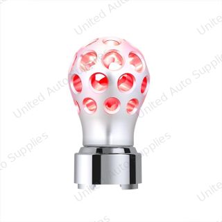 Thread-On Annodized Phoenix Ball Gearshift Knob With LED 9/10 Speed Adapter-Red LED