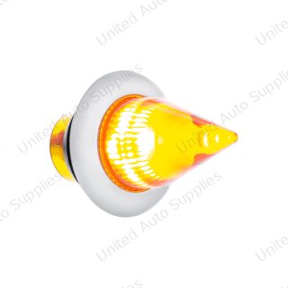 4 LED Dual Function 3/4" Mini Spike Clearance/Marker Light With SS Bezel - Amber LED/Amber Lens