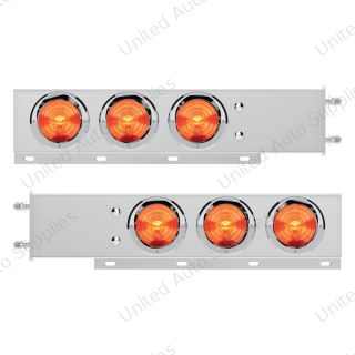 3-3/4" Bolt Pattern Deluxe Stainless Spring Loaded Light Bar With 6X 4" Lights & Visors (Pair)
