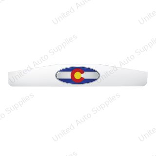 4" X 24" Chrome Bottom Mud Flap Weight With Oval Colorado Flag Emblem
