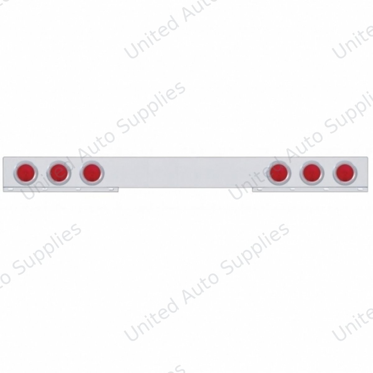 Stainless 1 Piece Rear Light Bar With Six 4" Lights & Bezels