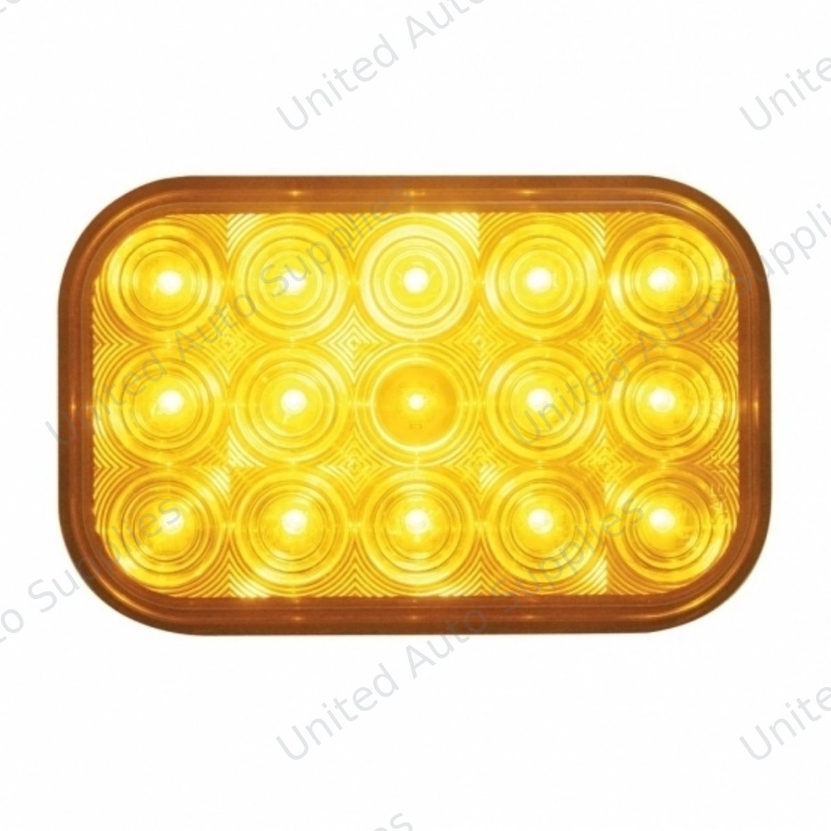 15 LED Rectangular Turn Signal Light - Amber LED/Amber Lens