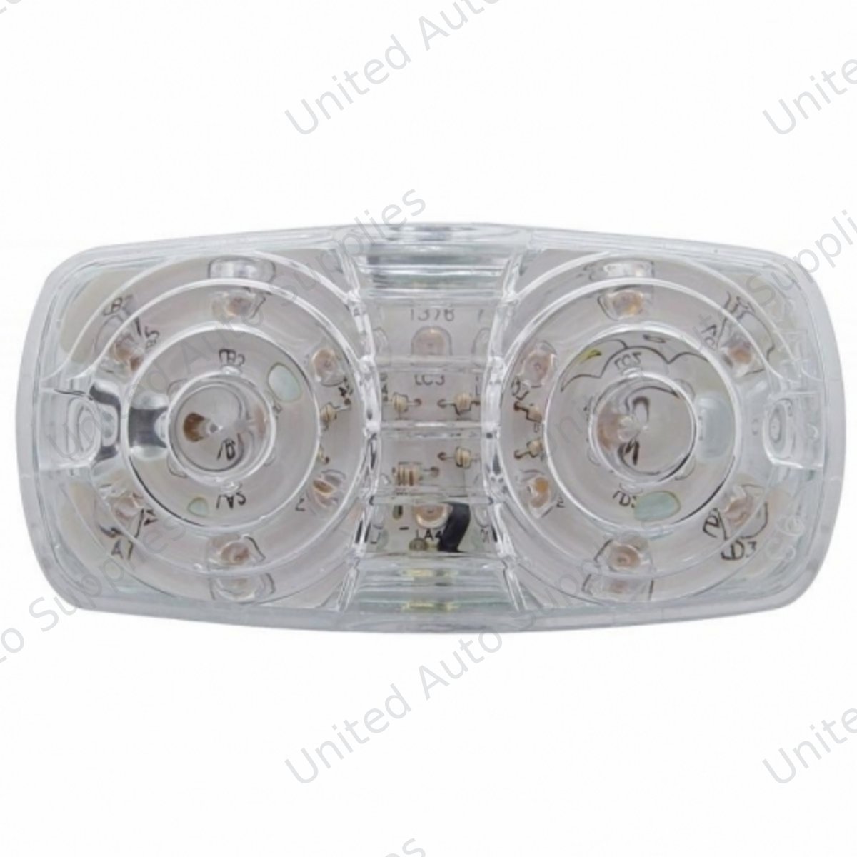 16 LED 4" X 2" Rectangular Light (Clearance/Marker)- Amber LED/Clear Lens