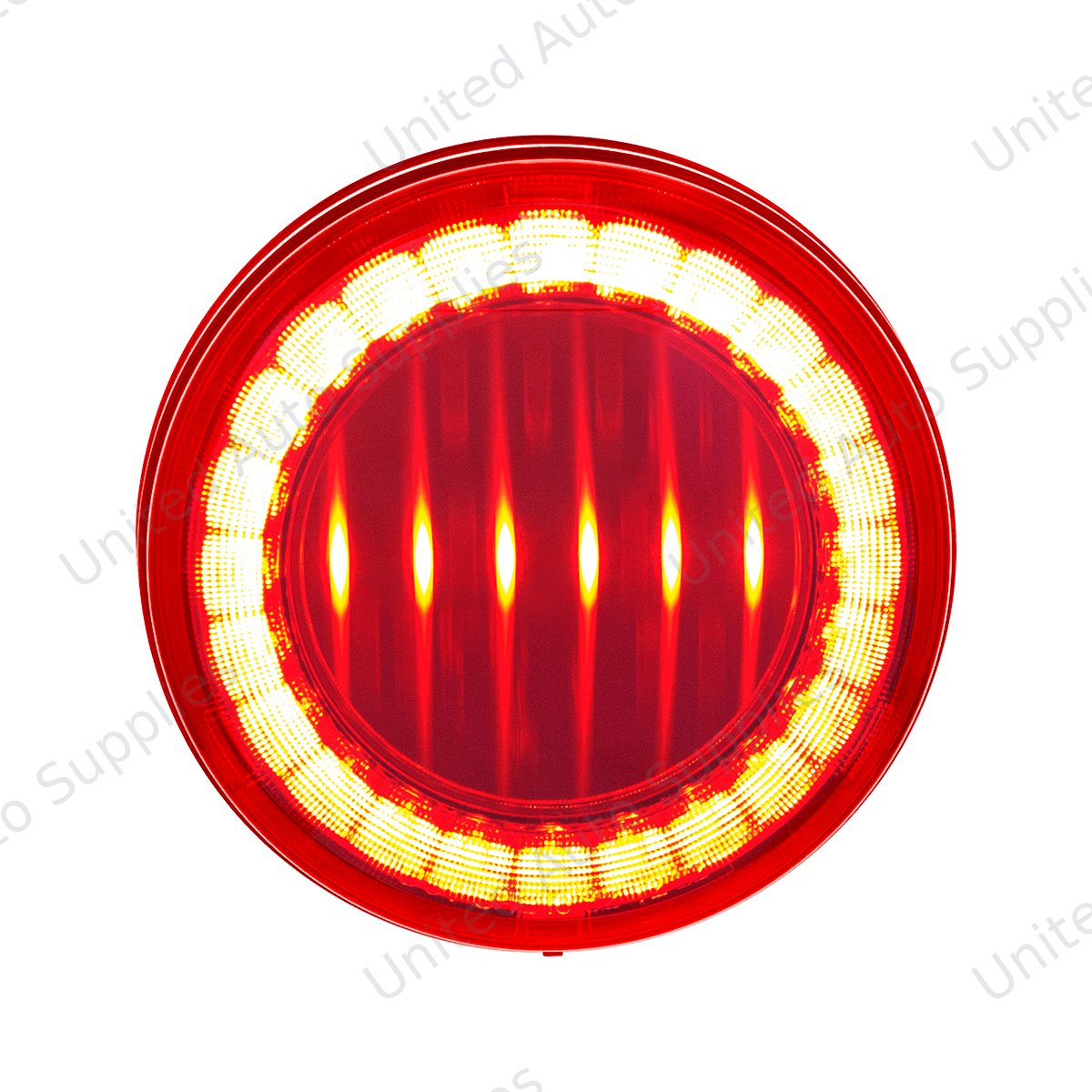 30 LED 4" Round Lumos Light I-Series (Stop, Turn & Tail) - Red LED/Red Lens