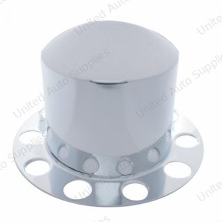 Stainless Dome Rear Axle Cover 2PC Kit For 1-1/2" Nut Cover - Aluminum Wheel