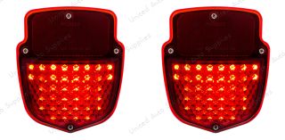 38 LED Tail Light Assembly With 12 LED License Plate Light & SS Housing For 1953-56 Ford Truck - L/H; 38 LED Tail Light Assembly With SS Housing For 1953-56 Ford Truck - R/H (2pcs)