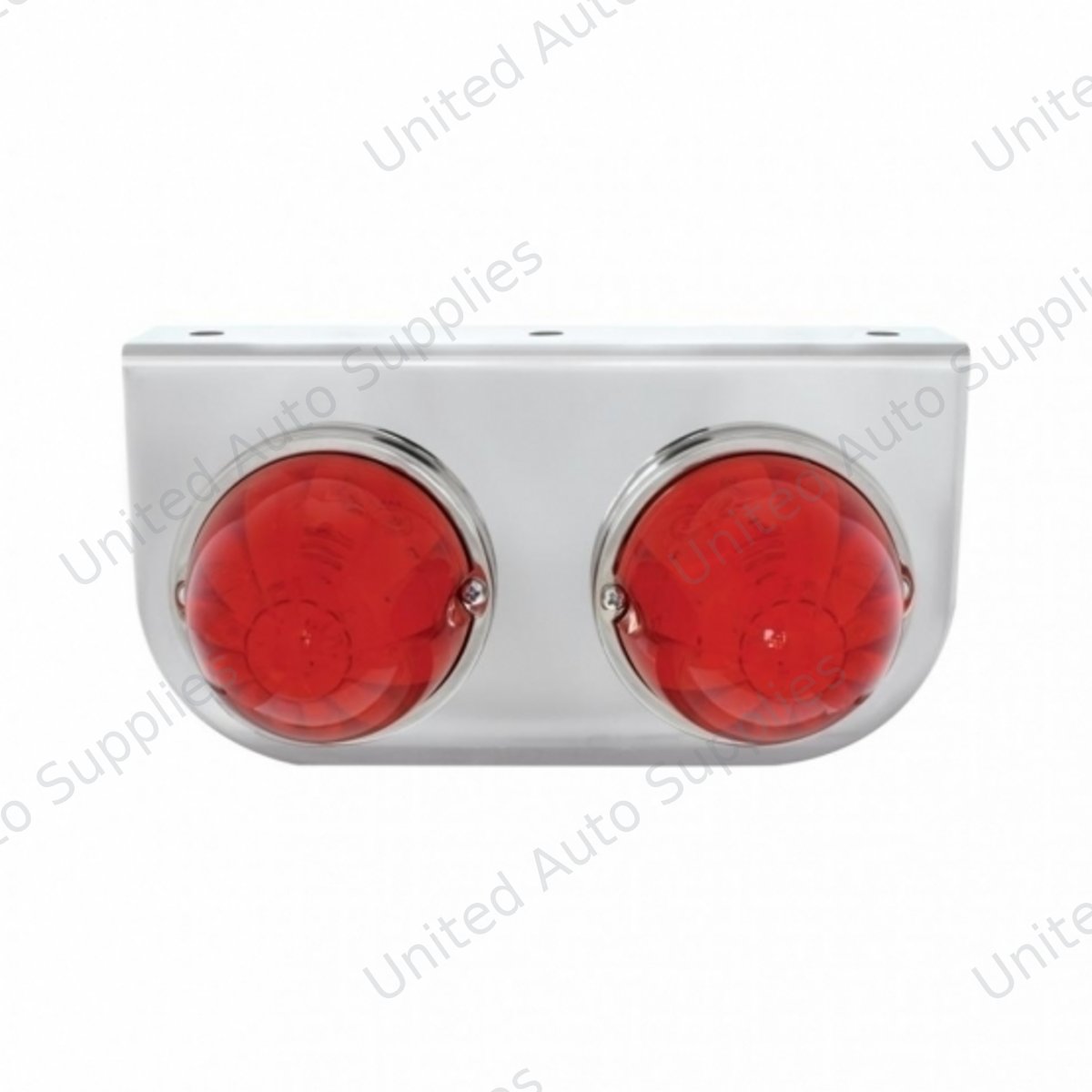 Stainless Light Bracket With 2X 17 LED Watermelon Lights - Red LED/Red Lens