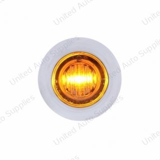 3 LED Dual Function 3/4" Mini Light With Bezel (Clearance/Marker) - Amber LED/Clear Lens