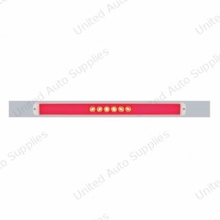Chrome Top Mud Flap Plate With 28 LED 17" GloLight Bar - Red LED/Clear Lens (Each)