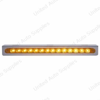 12-3/4" Stainless Light Bracket With 14 LED 12" Light Bar - Amber LED/Amber Lens
