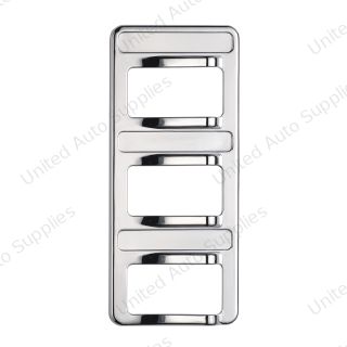 Chrome 3-Rocker Switch Cover For Peterbilt 579 (2012-2019) & 567 (2014-2019)- 3 Switches