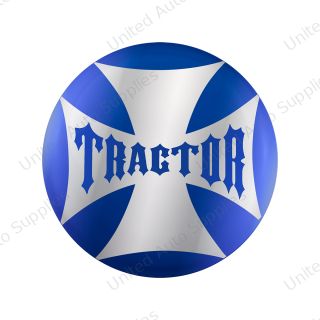 "Tractor" Maltese Cross Air Valve Knob Candy Color Sticker -Indigo Blue