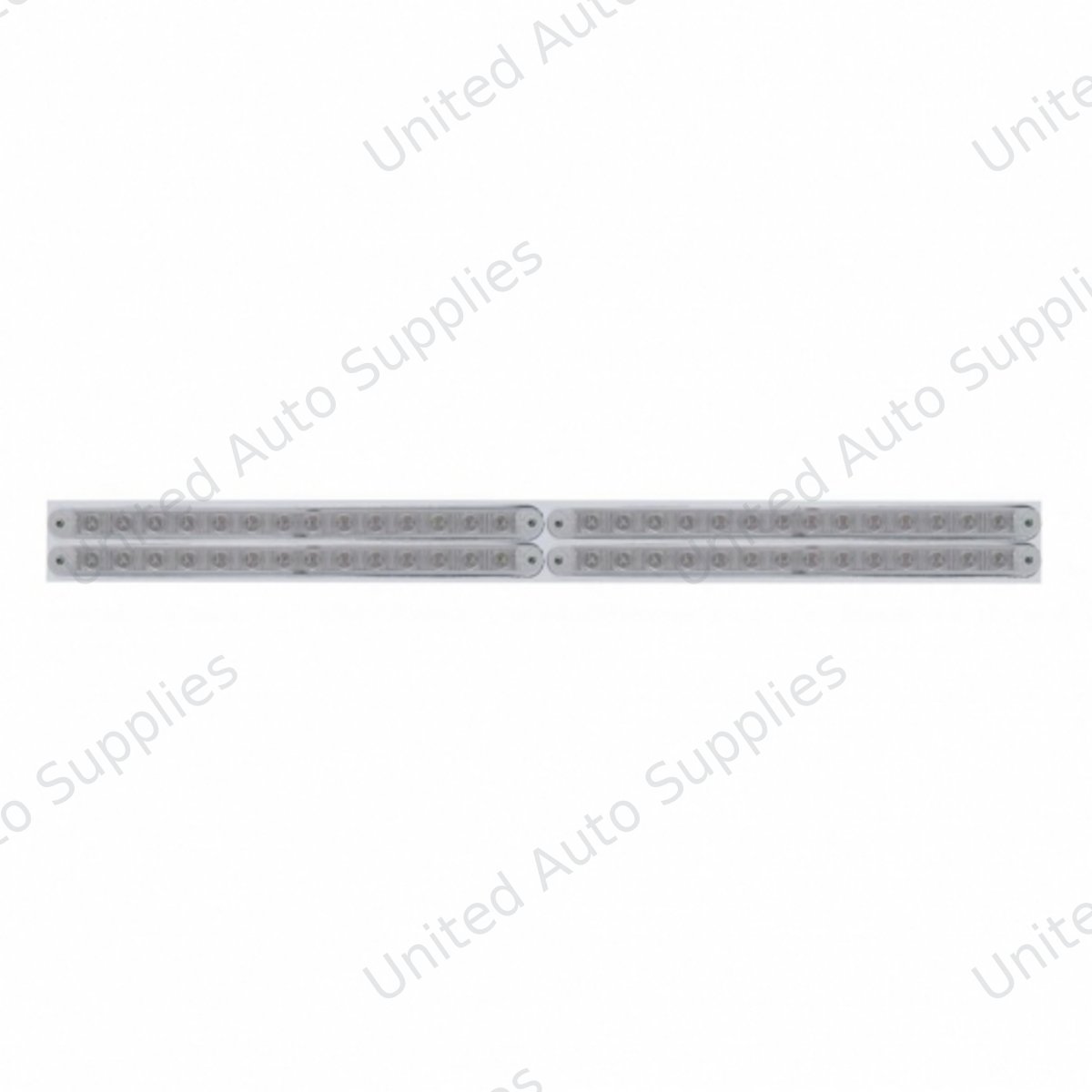 Chrome Top Mud Flap Plate With Four 14 LED 12" Light Bars - Red LED/Clear Lens (Each)