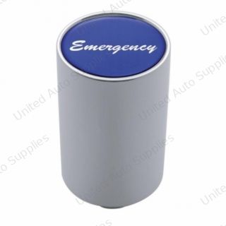 "Emergency" 3" Air Valve Knob - Blue Glossy Sticker