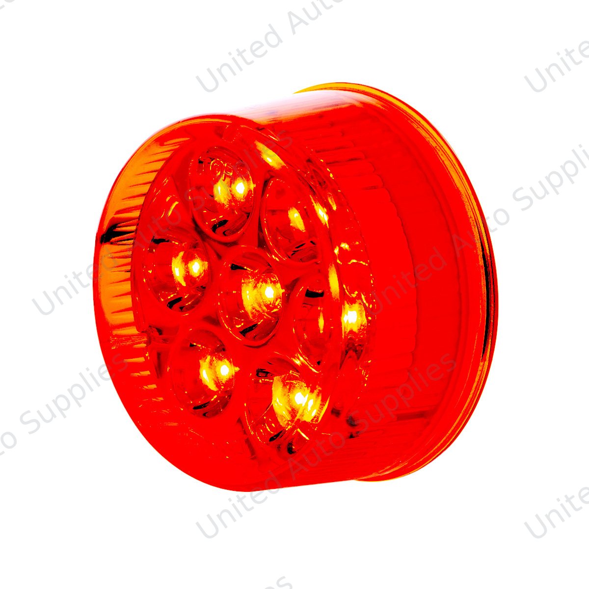 7 LED 2" Round Light (Clearance/Marker) - Red LED/Red Lens (Bulk)