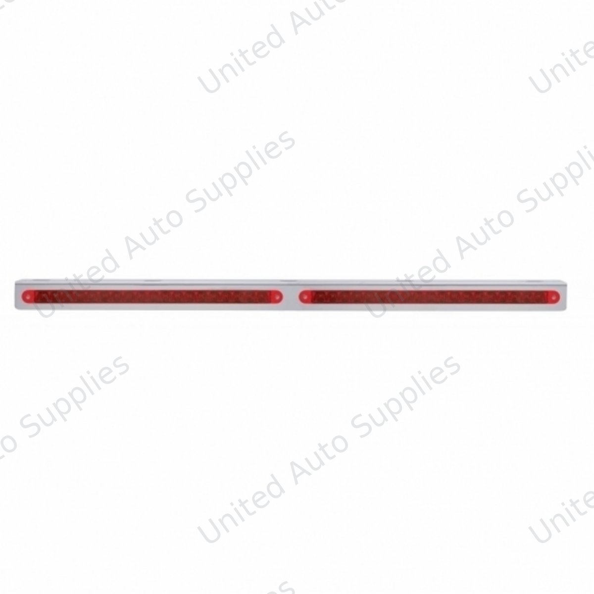 25-5/16" Stainless Light Bracket With 2X 19 LED 12" Light Bars - Red LED/Red Lens