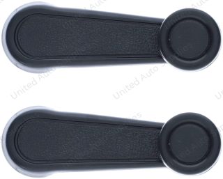 Window Crank Handle (2pcs) Plastic, Metal Texture Black for 1984-2026 Toyota Land Cruiser; 1990-1992 Daihatsu Rocky