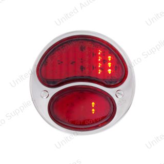 31 LED Sequential Tail Light Assembly With 4 LED LP Light, Black Housing, & SS Rim For 1928-31 Ford Car - L/H