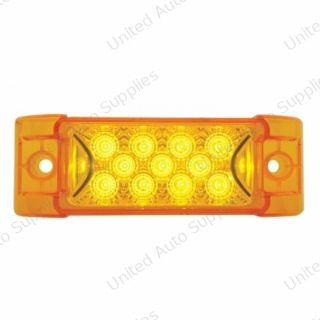 13 LED Reflector Rectangular Light (Clearance/Marker) - Amber LED/Amber Lens (Bulk)