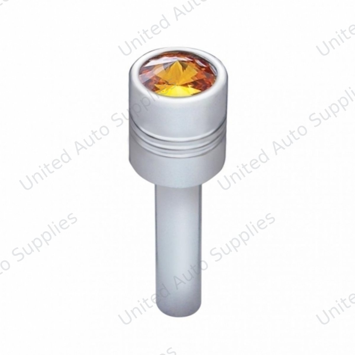 Chrome Door Lock Knob With 9/16" Amber Crystal (2-Pack)