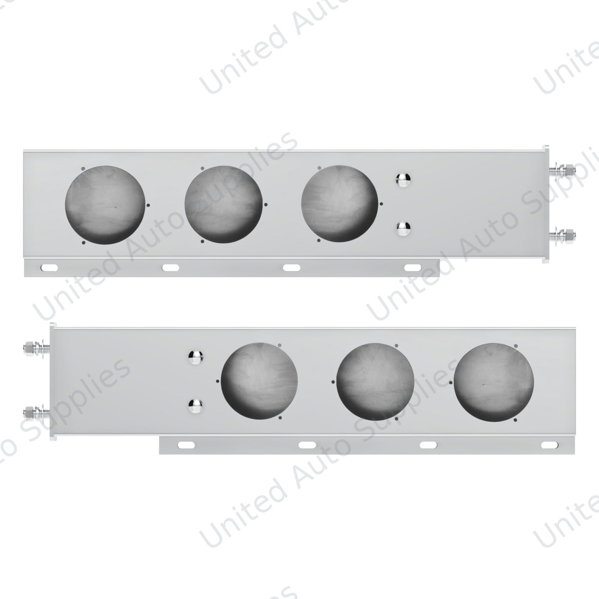 3-3/4" Bolt Pattern Deluxe Stainless Spring Loaded Light Bar With 6X 4" Light Cutouts (Pair)