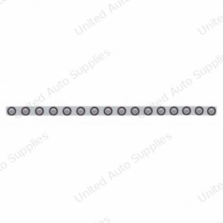 79-1/2" SS Bumper Light Bracket With 16X 9 LED 2" Beehive Light -Red LED/Clear Lens