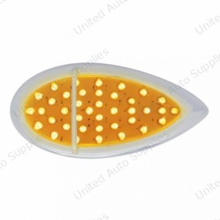 39 LED Flush Mount "Teardrop" Turn Signal Light - Amber LED/Amber Lens