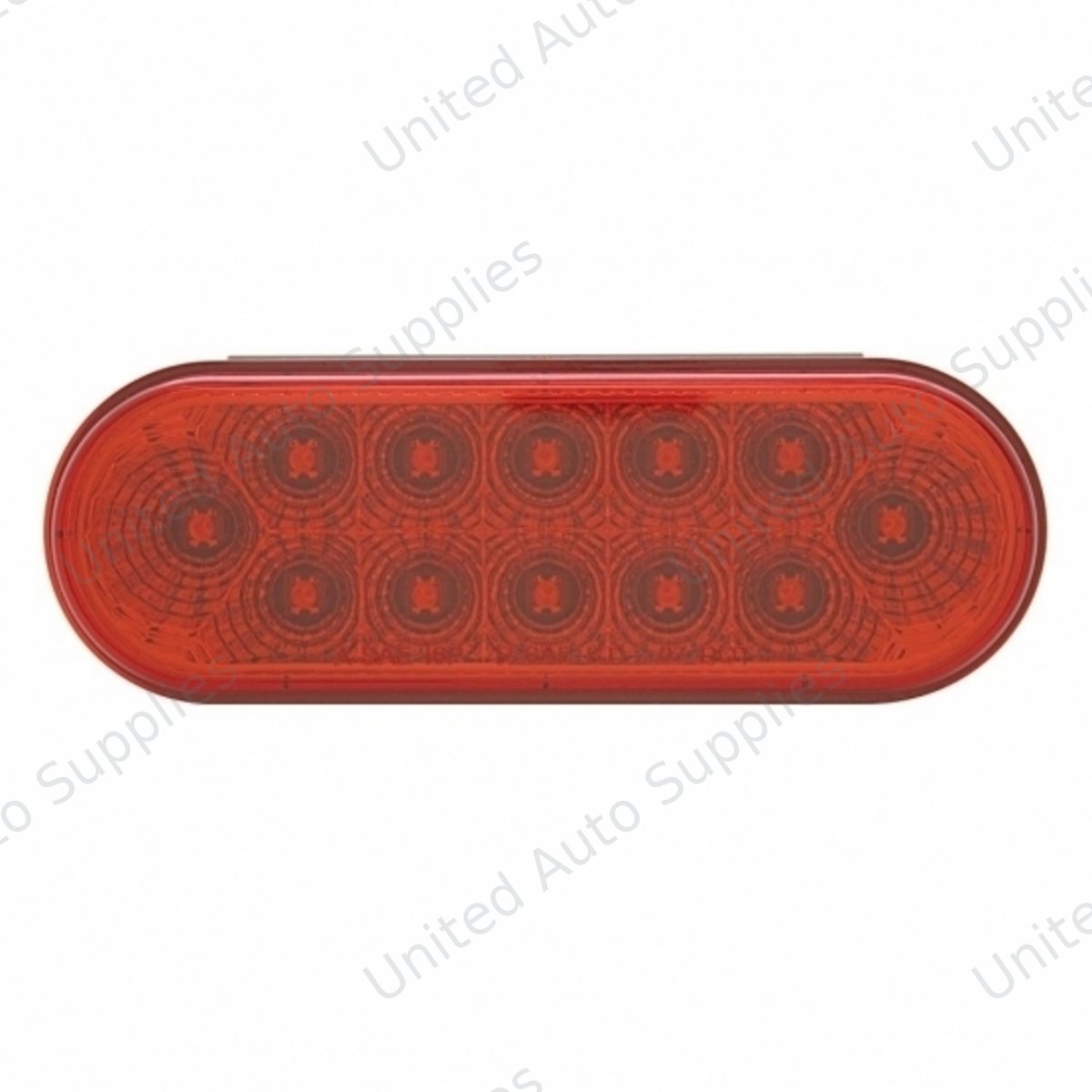 12 LED 6" Oval Reflector Light (Stop, Turn & Tail) - Red LED/Red Lens