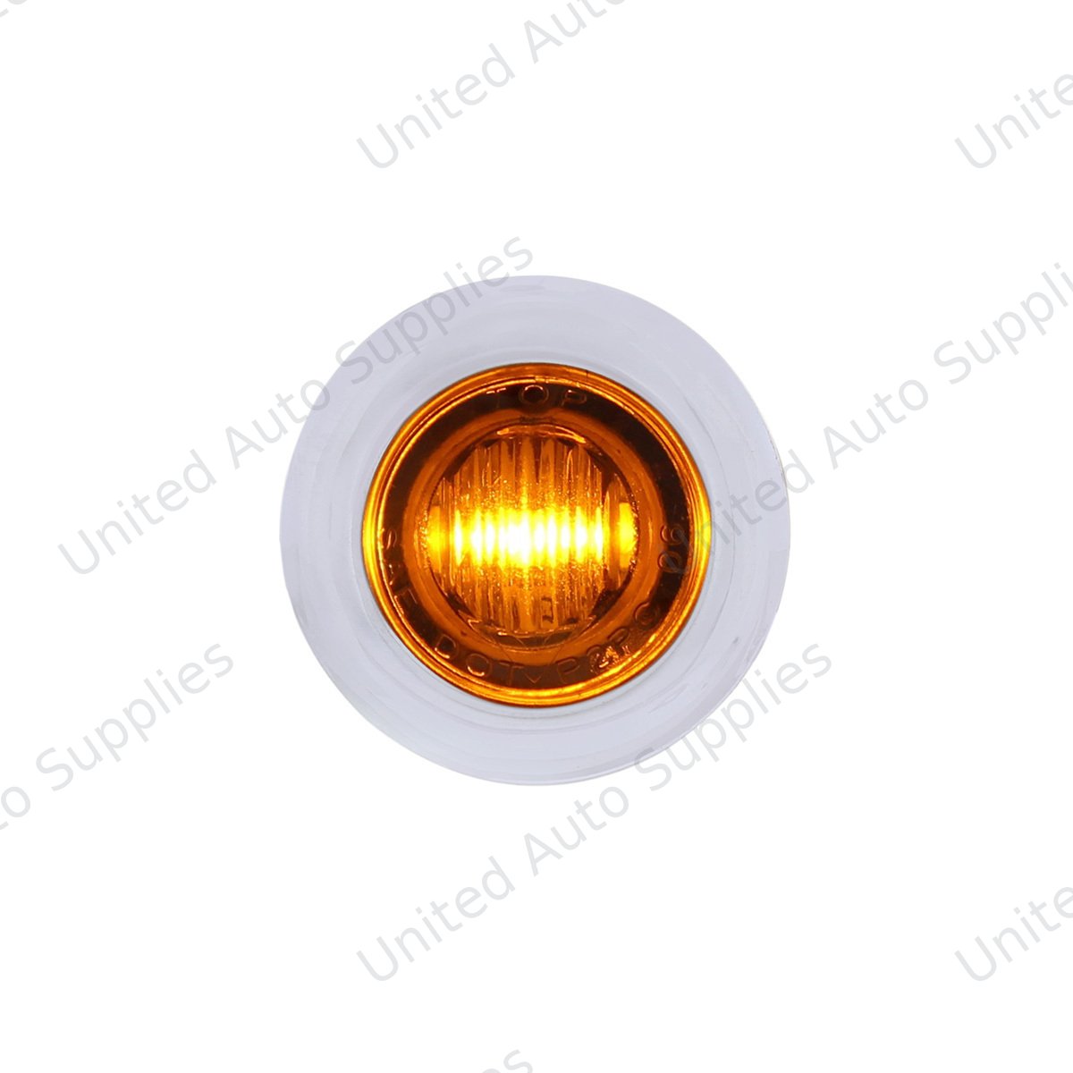 3 LED Dual Function 3/4" Mini Auxiliary/Utility Light With Bezel & Washer - Amber LED/Amber Lens