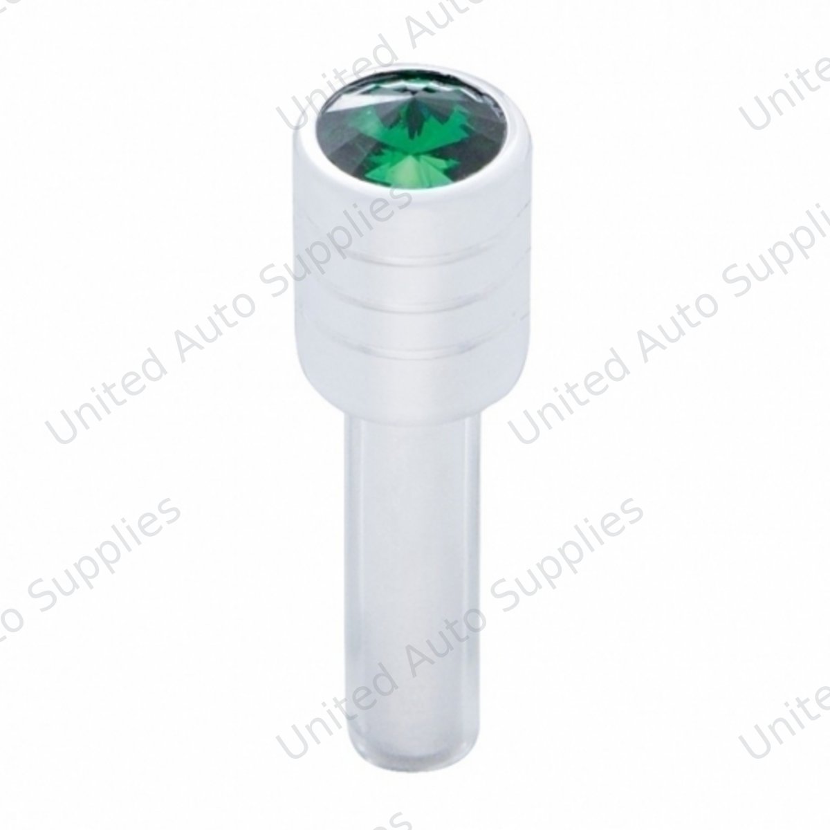 Chrome Door Lock Knob With 7/16" Green Crystal (2pc/set)