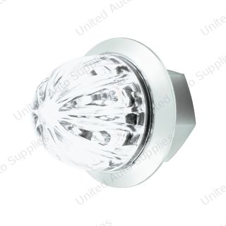 2 LED Dual Function 1-1/8" Watermelon Clearance/Marker Light - White LED/Clear Lens
