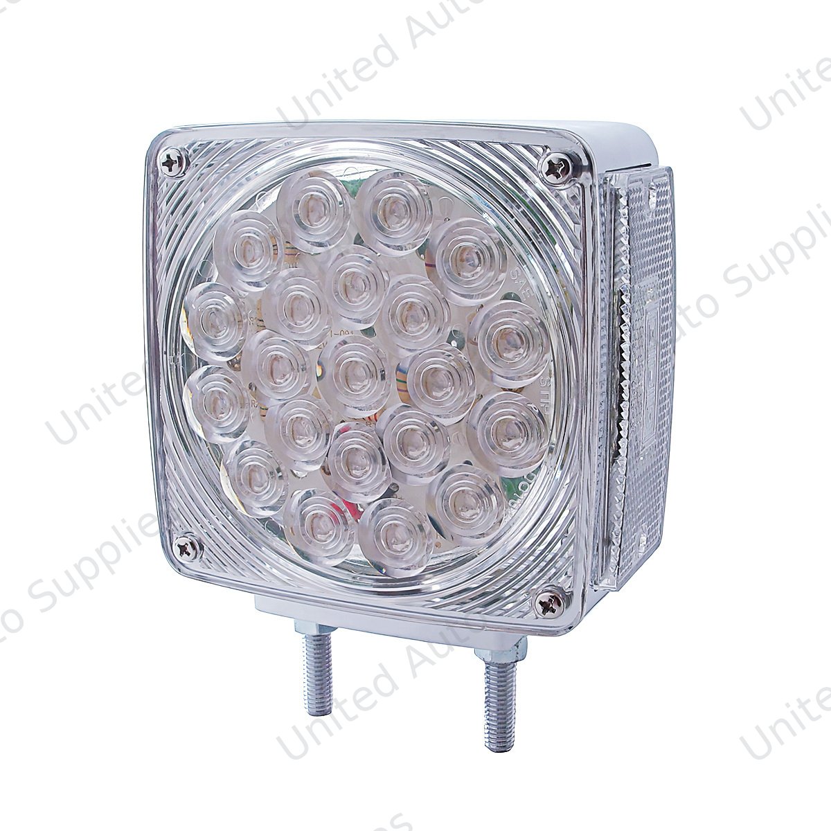 45 LED Double Stud Double Face Turn Signal Light - Amber LED/Clear Lens