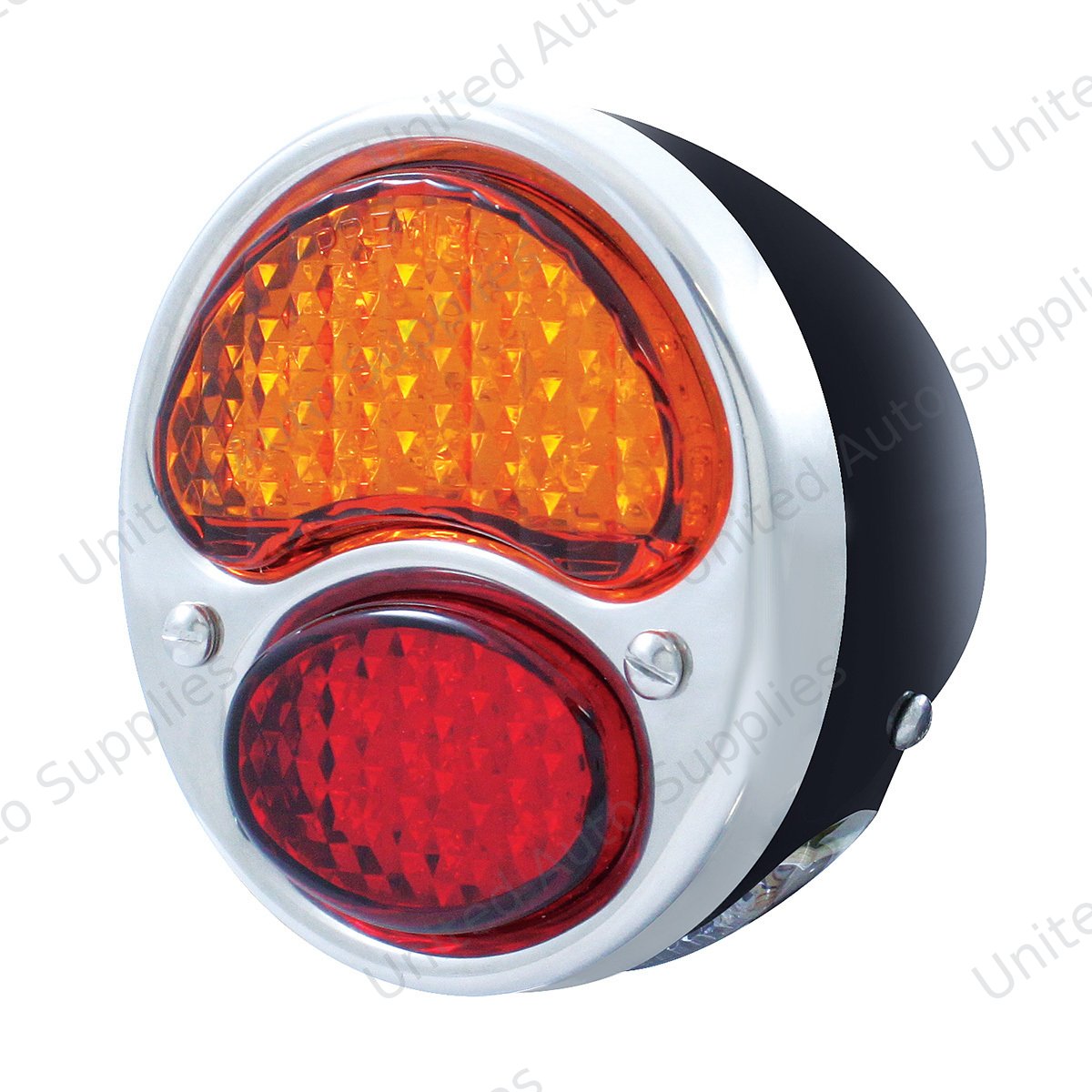 19 LED 6V Tail Light Assembly With 4 LED License Plate Light & Black Housing For 1928-31 Ford Model A - L/H