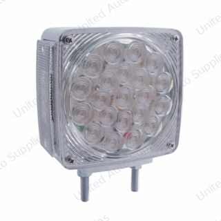 45 LED Double Stud Double Face Turn Signal Light (Passenger) - Amber & Red LED/Clear Lens