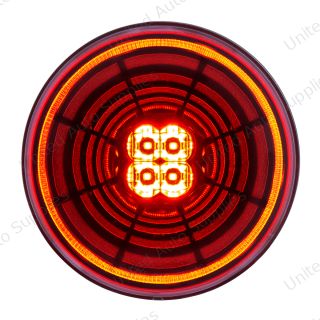 Abyss 13 LED 4" Round Stop/Turn/Tail Light - Red LED/Red Lens