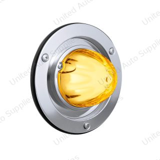 GloLight 9 LED Dual Function Watermelon Sleeper Bunk Kit With 304 Stainless Steel Bezel-Amber LED/Clear Lens