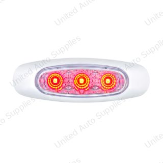 5 LED Reflector Auxiliary/Utility Light With Side Ditch Light -Red LED/Clear Lens (Bulk)