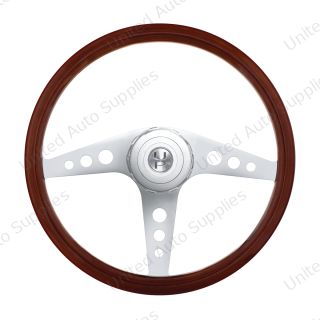 18" Chrome GT Steering Wheel With Hub & Horn Button Kit For Peterbilt (1998-2005) & Kenworth (2001-2002)