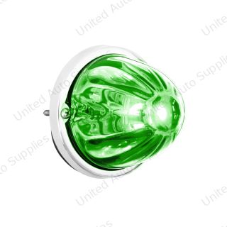 UltraBurst Glass Watermelon Flush Mount Kit With 18 LED Bulb-Green LED/Clear Lens