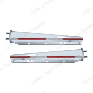 30" Stainless Heavy Duty Mud Flap Hangers With Reflector - 2.5" Bolt Pattern (Pair)