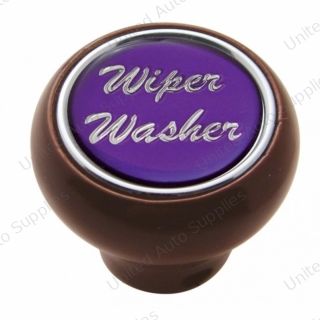 "Wiper/Washer" Wood Deluxe Dash Knob - Purple Glossy Sticker