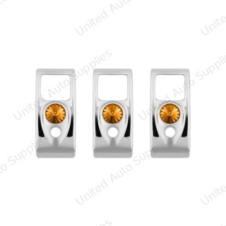 Rocker Switch Cover With Amber Crystal For 2006+ Kenworth (Card Of 3)