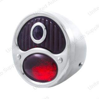 6V Tail Light Assembly With SS Housing & Blue Dot Glass Lens For 1928-31 Ford Model A - R/H